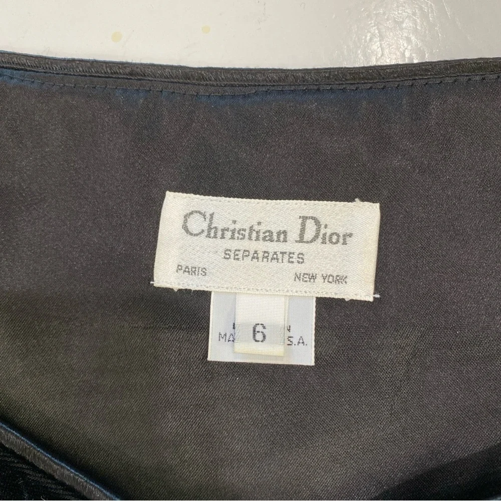 VTG Christian Dior black velvet cropped Jacket with satin trim
